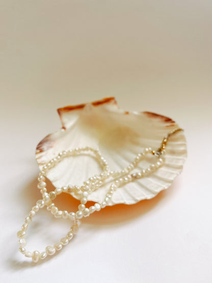 Halo Pearl Necklace – White