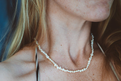 Halo Pearl Necklace – White