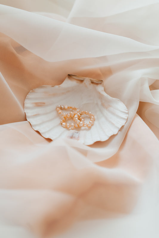 Halo Pearl Ring - Peach