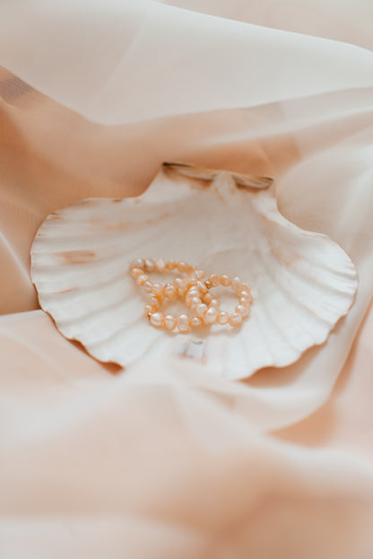 Halo Pearl Ring - Peach
