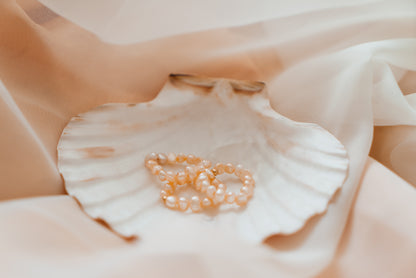 Halo Pearl Ring - Peach