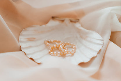 Halo Pearl Ring - Peach